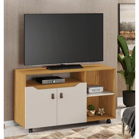 Rack Seleto para TV até 49" JCM Movelaria - Cinamomo/Off