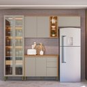 Ver imagem 2 de Cozinha Completa 4 Peças Arya 100% Mdf Jequitibá/gris Fosco - Sallar Home
