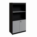 Ver imagem 6 de Estante Armário para Escritório 2 Portas com Chave 1 Prateleira MDP 80cm Cinza Sagrado F5 Office