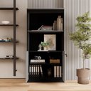 Ver imagem 7 de Estante Armário para Escritório 2 Portas com Chave 1 Prateleira MDP 80cm Cinza Sagrado F5 Office