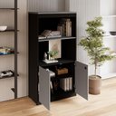 Ver imagem 3 de Estante Armário para Escritório 2 Portas com Chave 1 Prateleira MDP 80cm Cinza Sagrado F5 Office