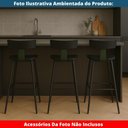 Ver imagem 6 de Kit 2 Banquetas Altas Analu Rivatti 100cm (alt) Assento Encosto Pp Preto Detalhe Pu Verde Base Aço