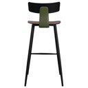 Ver imagem 5 de Kit 2 Banquetas Altas Analu Rivatti 100cm (alt) Assento Encosto Pp Preto Detalhe Pu Verde Base Aço