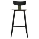 Ver imagem 3 de Kit 2 Banquetas Altas Analu Rivatti 100cm (alt) Assento Encosto Pp Preto Detalhe Pu Verde Base Aço