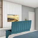 Ver imagem 2 de Calçadeira Baú Recamier Estofada Cama King 190cm Carla Suede Azul Turquesa- Mabe Magazine