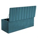 Ver imagem 3 de Calçadeira Baú Recamier Estofada Cama King 190cm Carla Suede Azul Turquesa- Mabe Magazine