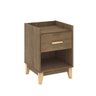 Mesa de Cabeceira Pequena 40 x 56 x 38 Cm 1 Gaveta 1 Nicho Pés Madeira MDP Freijó - ClickLar - 2