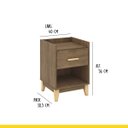 Ver imagem 3 de Mesa de Cabeceira Pequena 40 X 56 X 38 Cm 1 Gaveta 1 Nicho Pés Madeira Mdp Freijó - Clicklar