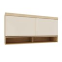 Ver imagem 1 de Armário Aéreo Maleiro Mônaco 165cm 2 Portas Basculante Off White Luciane Móveis