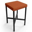 Ver imagem 3 de Kit 02 Banquetas Baixa Bar Cozinha Sala de Jantar Preto Stella L02 Tecido Terracota - Lyam Decor
