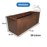 Vaso Floreira Jardineira Flat Polietileno 77x29x29cm Japi - Aço Corten - 2