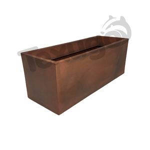 Vaso Floreira Jardineira Flat Polietileno 77x29x29cm Japi - Aço Corten