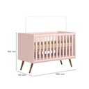 Ver imagem 3 de Berço Americano com Colchão Qencanto Retrô 3820 Rosa Qmovi Probel