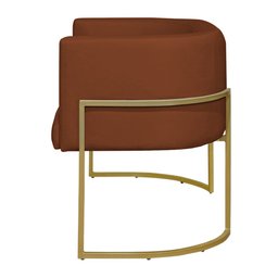 Namoradeira 2 Lugares Decorativa Luana Base Gold Veludo Terracota - Montanaris Decor Md Montanaris D - 3