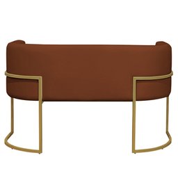 Namoradeira 2 Lugares Decorativa Luana Base Gold Veludo Terracota - Montanaris Decor Md Montanaris D - 2