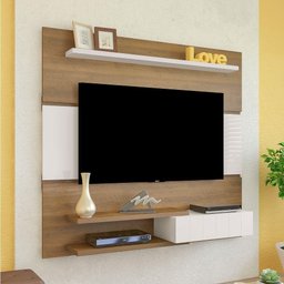 Painel Monza Para Tv Até 50 Polegada Pinho Com Off White - 1