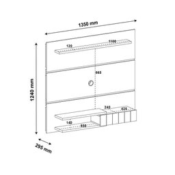 Painel Monza Para Tv Até 50 Polegada Pinho Com Off White - 2