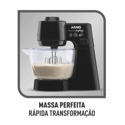 Batedeira Planetária Arno Inspirart Preta, Km31, 500w - Sx7108b1 - 127v - 6