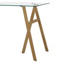 Ver imagem 2 de Escrivaninha Anm2737m Anima Office Tampo de Vidro 120 X 60 Cm Base em Metal Pintura Cor Madeira