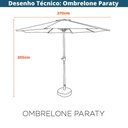 Ver imagem 4 de Ombrelone Central Paraty Fratini 270 Cm Alumínio Fendi Capa Poliéster Base Base Central Hdpe