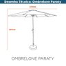 Ombrelone Central Paraty Fratini 270 Cm Alumínio Fendi Capa Poliéster Base Base Central Hdpe - 4