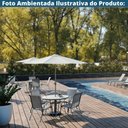 Ver imagem 6 de Ombrelone Central Paraty Fratini 270 Cm Alumínio Fendi Capa Poliéster Base Base Central Hdpe