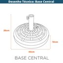 Ver imagem 5 de Ombrelone Central Paraty Fratini 270 Cm Alumínio Fendi Capa Poliéster Base Base Central Hdpe
