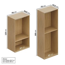 Estante Modular 3 Módulos 10 Portas 2 Kit Prateleira Frame CabeCasa MadeiraMadeira - 8