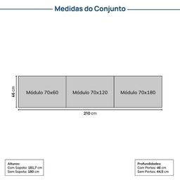Estante Modular 3 Módulos 10 Portas 2 Kit Prateleira Frame CabeCasa MadeiraMadeira - 4