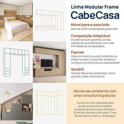 Estante Modular 3 Módulos 10 Portas 2 Kit Prateleira Frame CabeCasa MadeiraMadeira - 2