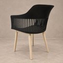 Ver imagem 6 de Cadeira de Jantar Design Marcela Bicolor Preta e Fendi com Estofado