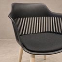 Ver imagem 2 de Cadeira de Jantar Design Marcela Bicolor Preta e Fendi com Estofado