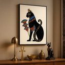 Ver imagem 1 de Quadro Canvas Gato Egípcio Bastet 40x30cm Mold Preta