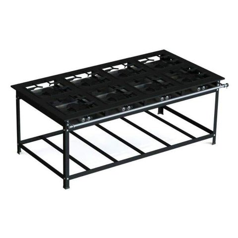Fogão Industrial 40x40 P10 8 Bocas Alta Pressão - JL Colombo