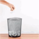 Ver imagem 7 de Cesto Lixeira Aramada de Metal 10L Telado Vazado Escritório Sala Consultório Decorativo Preto