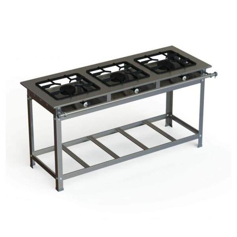 Fogão Industrial Inox 30x30 P7 3 Bocas Alta Pressão - JL Colombo