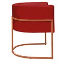 Ver imagem 4 de Kit 2 Poltronas Reforçada Decorativa Sala Nayara Base Ferro Bronze Suede Vermelho