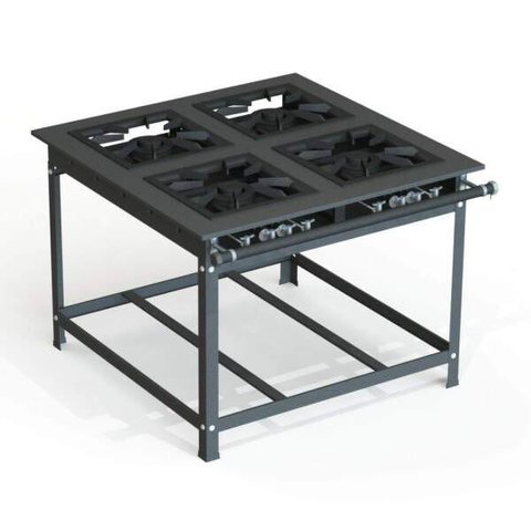 Fogão Industrial 40x40 P10 4 Bocas Baixa Pressão 4 QD - JL Colombo
