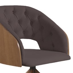 Poltrona Decorativa Giratória Núbia para Sala de Estar Veludo Marrom - Mobília Mobília - 2