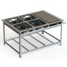 Fogão Industrial Inox 30x30 P7 4 Bocas Alta Pressão com Chapa - JL Colombo - 1