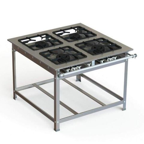 Fogão Industrial Inox 30x30 P7 4 Bocas Baixa Pressão 2 QS 2 QD - JL Colombo