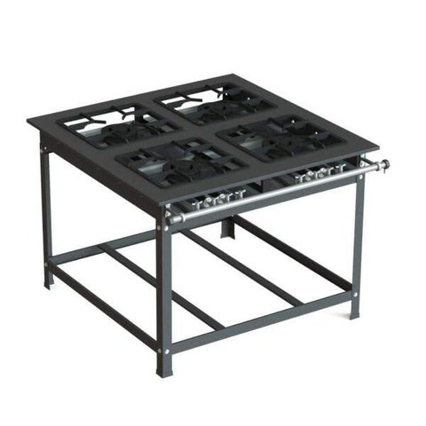 Fogão Industrial Inox 30x30 P7 4 Bocas Baixa Pressão 4 QD - JL Colombo