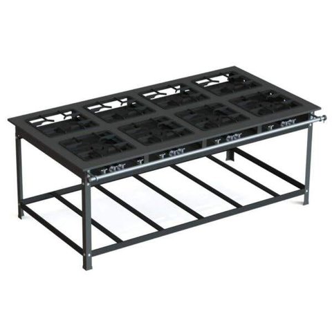 Fogão Industrial Inox 30x30 P7 8 Bocas Baixa Pressão 4 QS 4 QD - JL Colombo