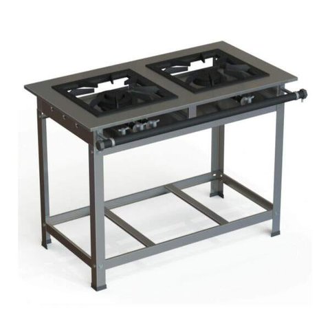 Fogão Industrial Inox 40x40 P10 2 Bocas Baixa Pressão QS QD - JL Colombo
