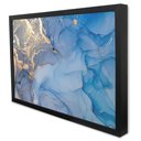 Ver imagem 3 de Quadro Decorativo Abstrato Mármore Azul Oceano em Moldura Caixa Tacolado Moldura Trad 1cm Branca com