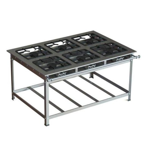 Fogão Industrial Inox 40x40 P10 6 Bocas Alta Pressão - JL Colombo