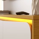 Ver imagem 5 de Painel TV 65" Suspenso 180cm com Bancada 3 Portas Basculante Levi C04 - D'Rossi