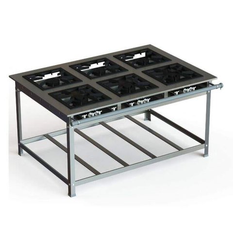 Fogão Industrial Inox 40x40 P10 6 Bocas Baixa Pressão 3 QS 3 QD - JL Colombo
