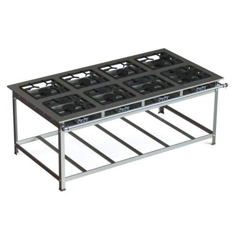 Fogão Industrial Inox 40x40 P10 8 Bocas Alta Pressão - JL Colombo