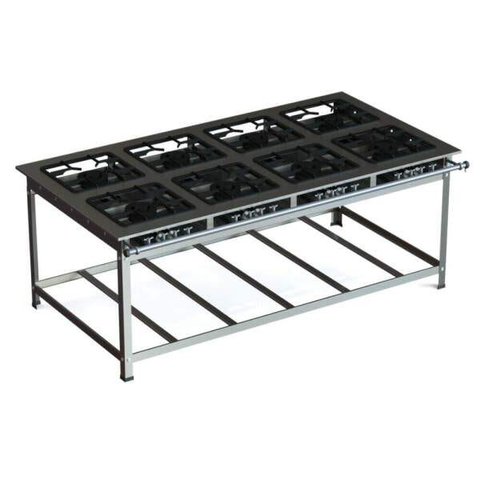 Fogão Industrial Inox 40x40 P10 8 Bocas Baixa Pressão 8 QD - JL Colombo